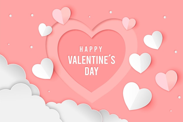 Free vector valentines day background in paper style