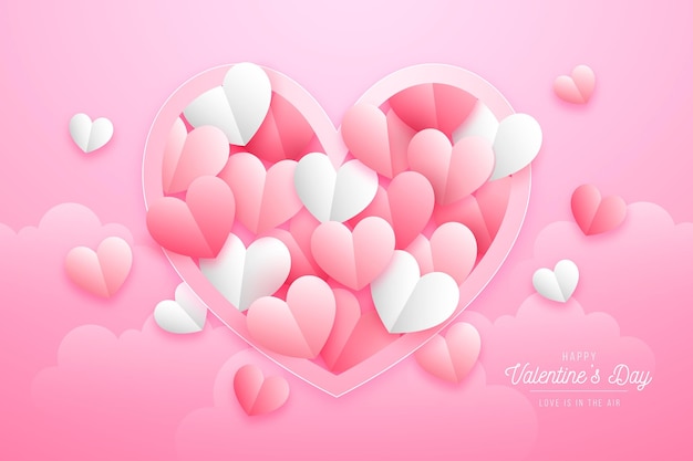 Valentines day background in paper style