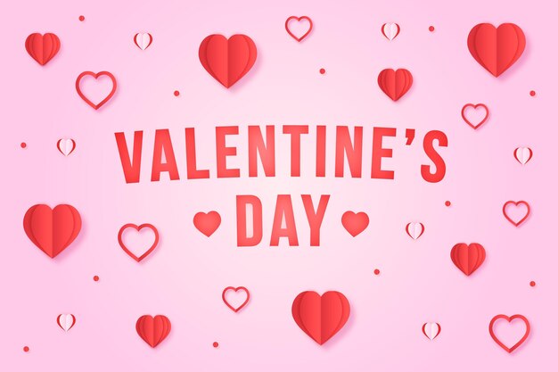 Valentines day background in paper style