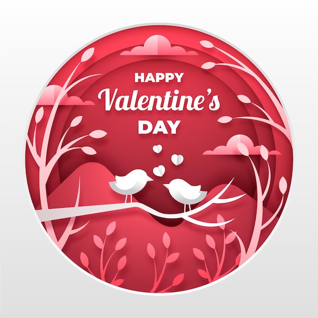 Valentines day background in paper style