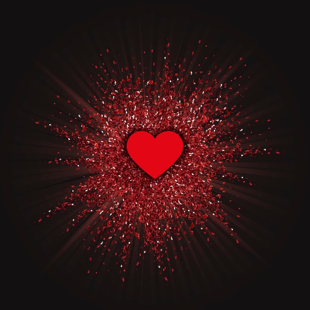 Бесплатное векторное изображение День святого валентина фон с дизайном всплеск блеска