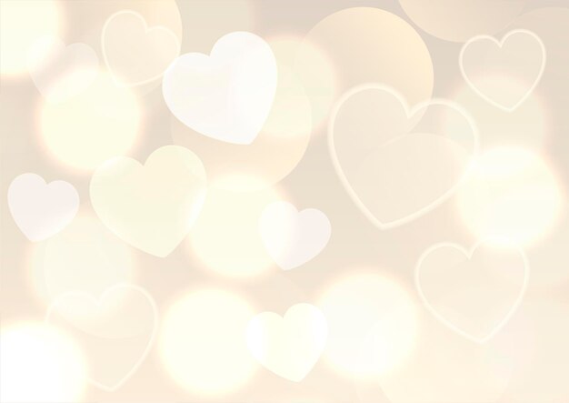 Valentines Day background with golden bokeh lights design