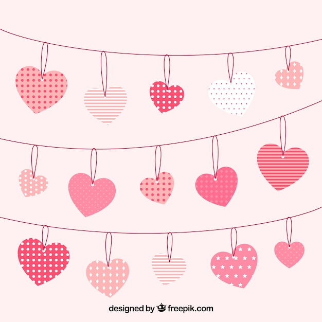 Valentines day background with hearts on band