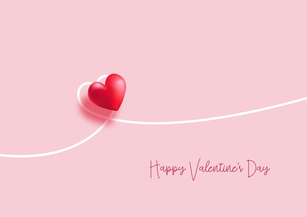 Valentines day background with a minimal heart design