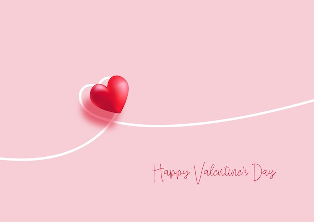 Valentines day background with a minimal heart design
