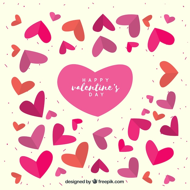 Free vector valentines day background with modern hearts