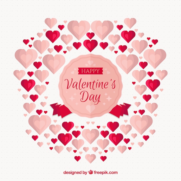 Free vector valentines day background with pink hearts