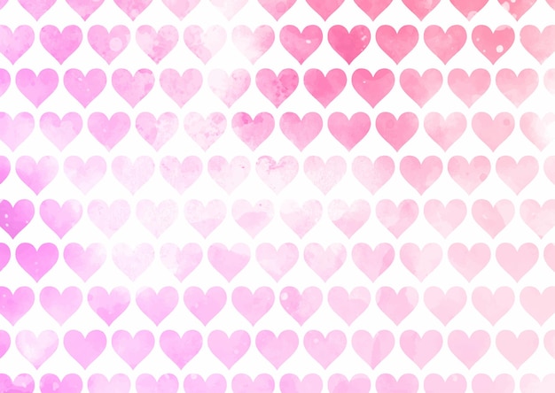 Free vector valentines day background with pink watercolour hearts design