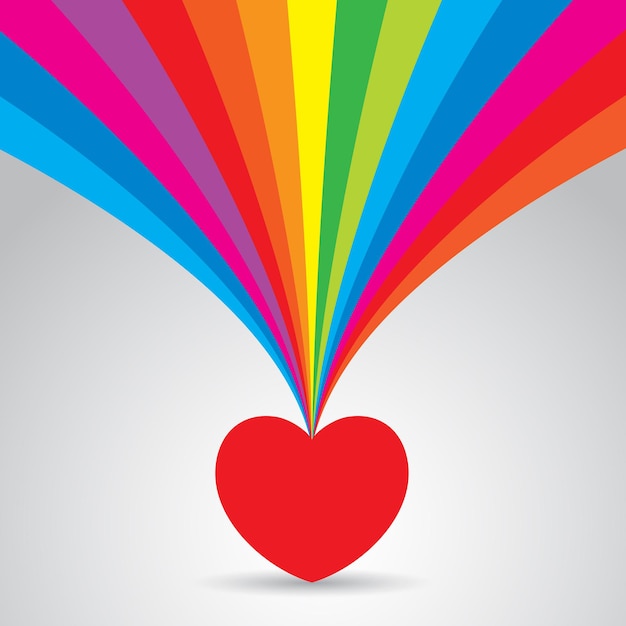 Free vector valentines day background with a rainbow burst design