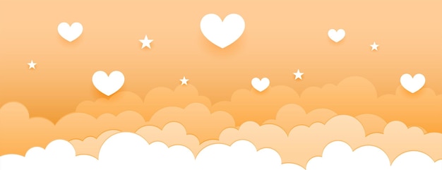 Free vector valentines day banner in paper style design