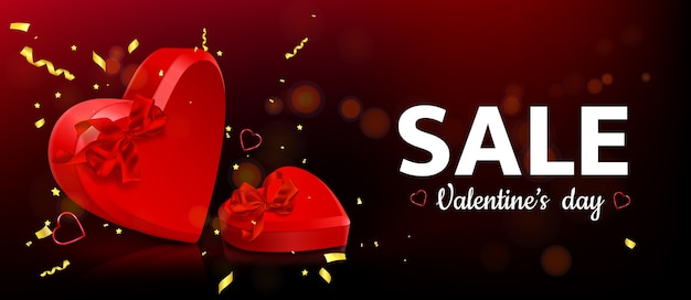 Banner di san valentino con forme di cuore