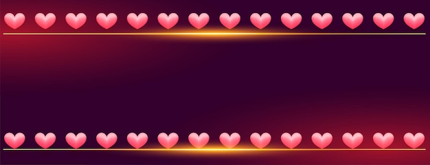 Valentines day banner with hearts border design