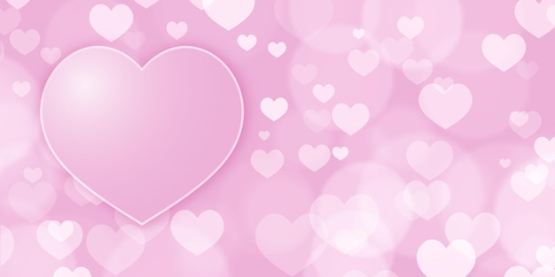 Vettore gratuito banner di san valentino con design a cuori