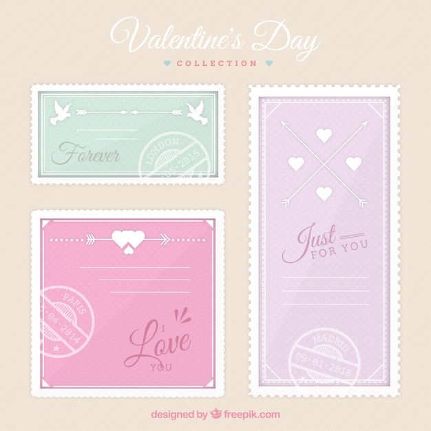 Valentines day banners in pasta colori