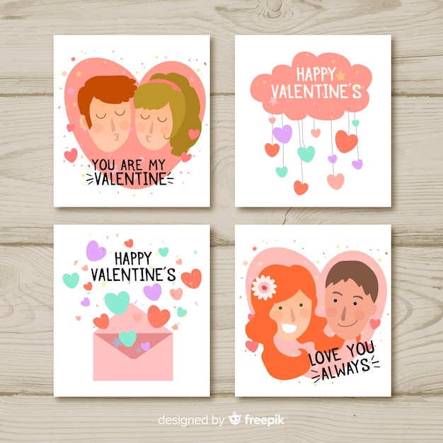 Collezione di carte di san valentino