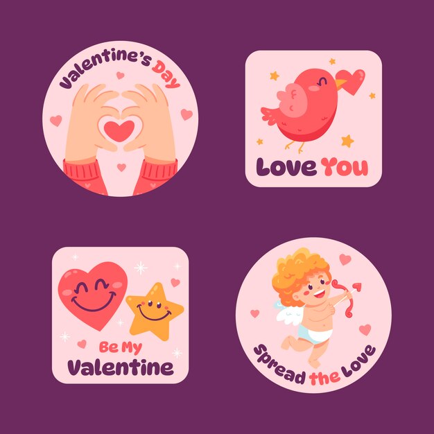 valentines day celebration badges collection