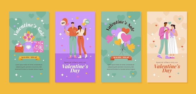 Valentines day celebration instagram stories collection