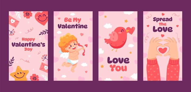 Valentines day celebration instagram stories collection