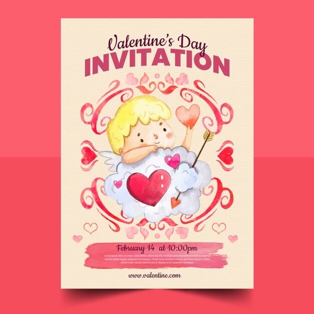 Valentines day celebration invitation template