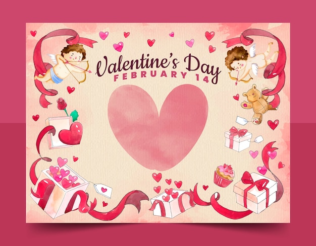 Valentines day celebration photocall template