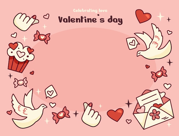 Free vector valentines day celebration photocall template