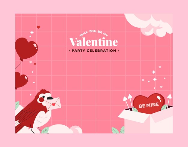 Valentines day celebration photocall template