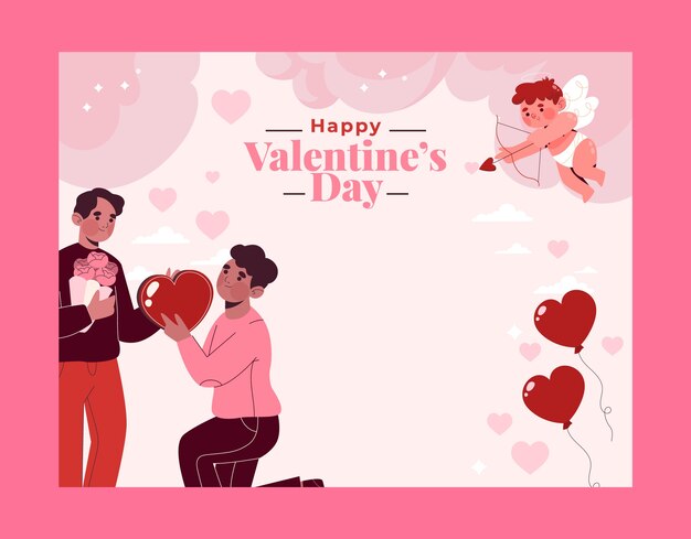 Valentines day celebration photocall template