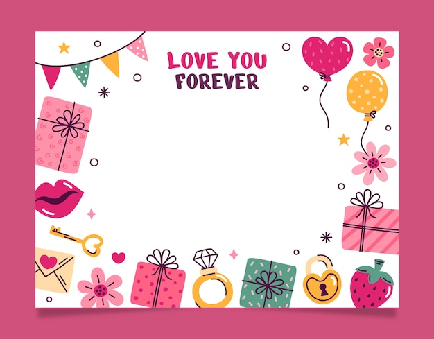 Free vector valentines day celebration photocall template