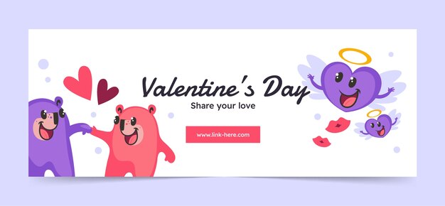 Valentines day celebration social media cover template