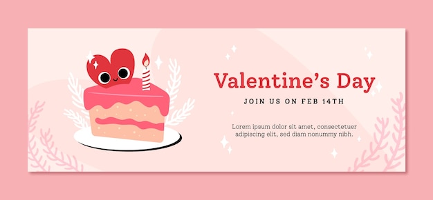 Valentines day celebration social media cover template