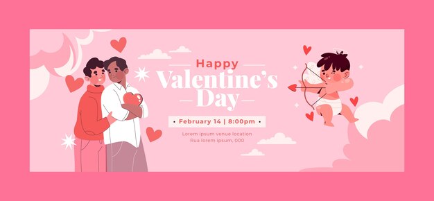 valentines day celebration social media cover template