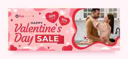 Free vector valentines day celebration social media cover template