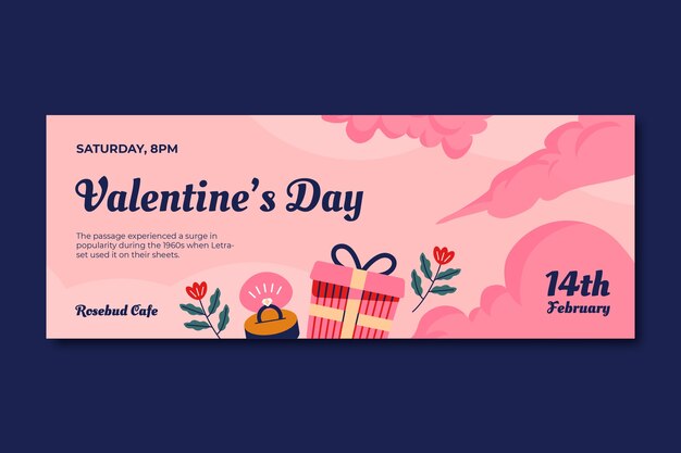Valentines day celebration social media cover template