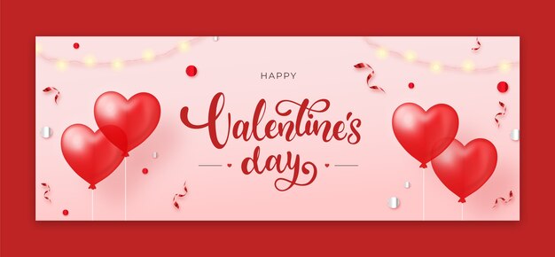 valentines day celebration social media cover template