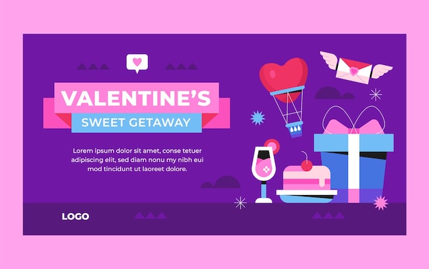 Valentines day celebration social media post template