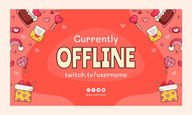 Free vector valentines day celebration twitch background