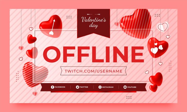 Free vector valentines day celebration twitch background