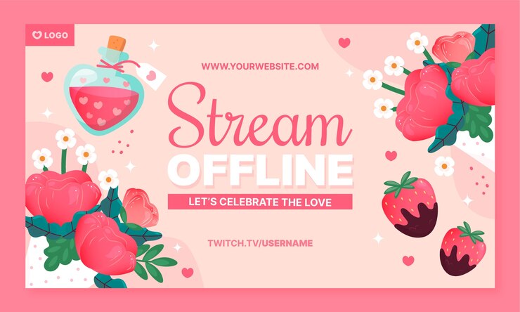 Free Vector valentines day celebration twitch background