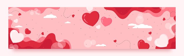 Valentines day celebration twitch banner template