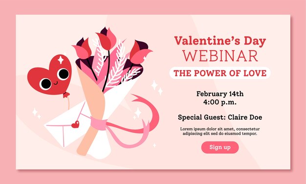Valentines day celebration webinar template