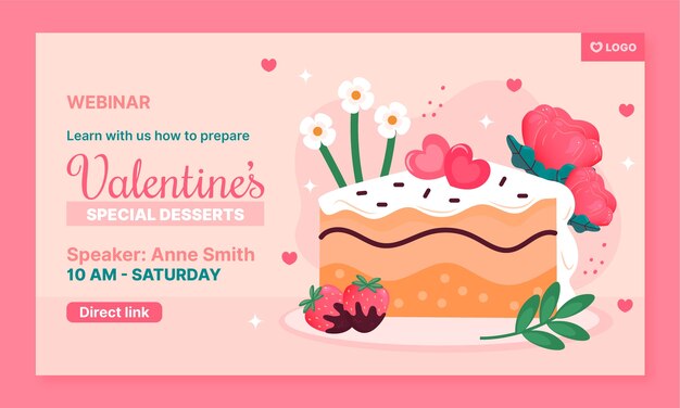 Valentines day celebration webinar template