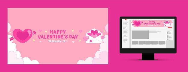 Valentines day celebration youtube channel art