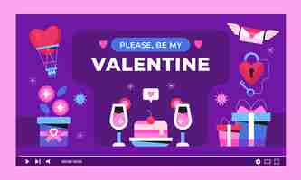 Free vector valentines day celebration youtube thumbnail