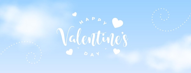 Valentines day cloud sky banner design