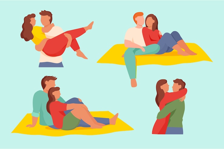 Free Vector valentines day couple collection