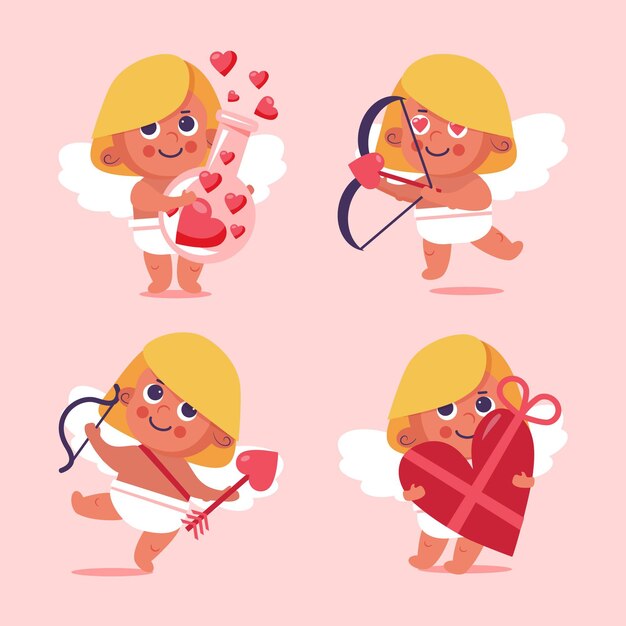 Valentines day cupid character collection