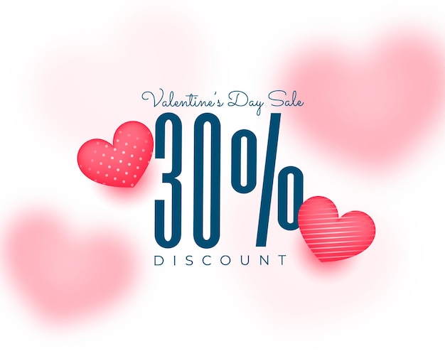 Valentines day discount banner with 3d hearts