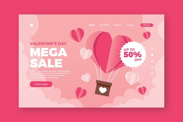 Free vector valentines day discount landing page