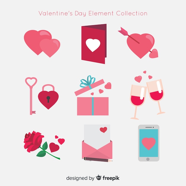 Free vector valentines day element collection