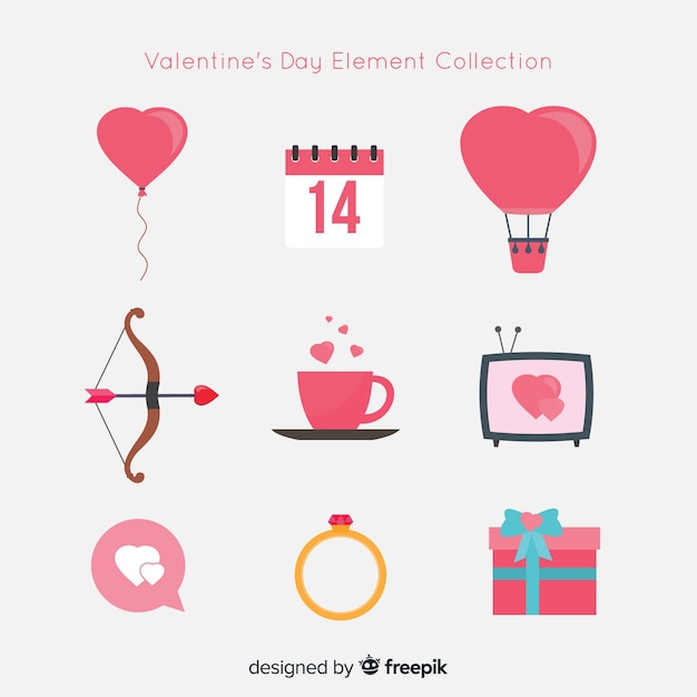День Святого Валентина коллекция элементов